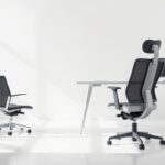 Een modern kantoor met ergonomische meubels voor gezonde werkplek.