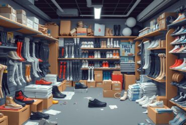 Een rommelige orthopedische winkel met diverse hulpmiddelen in Rotterdam.