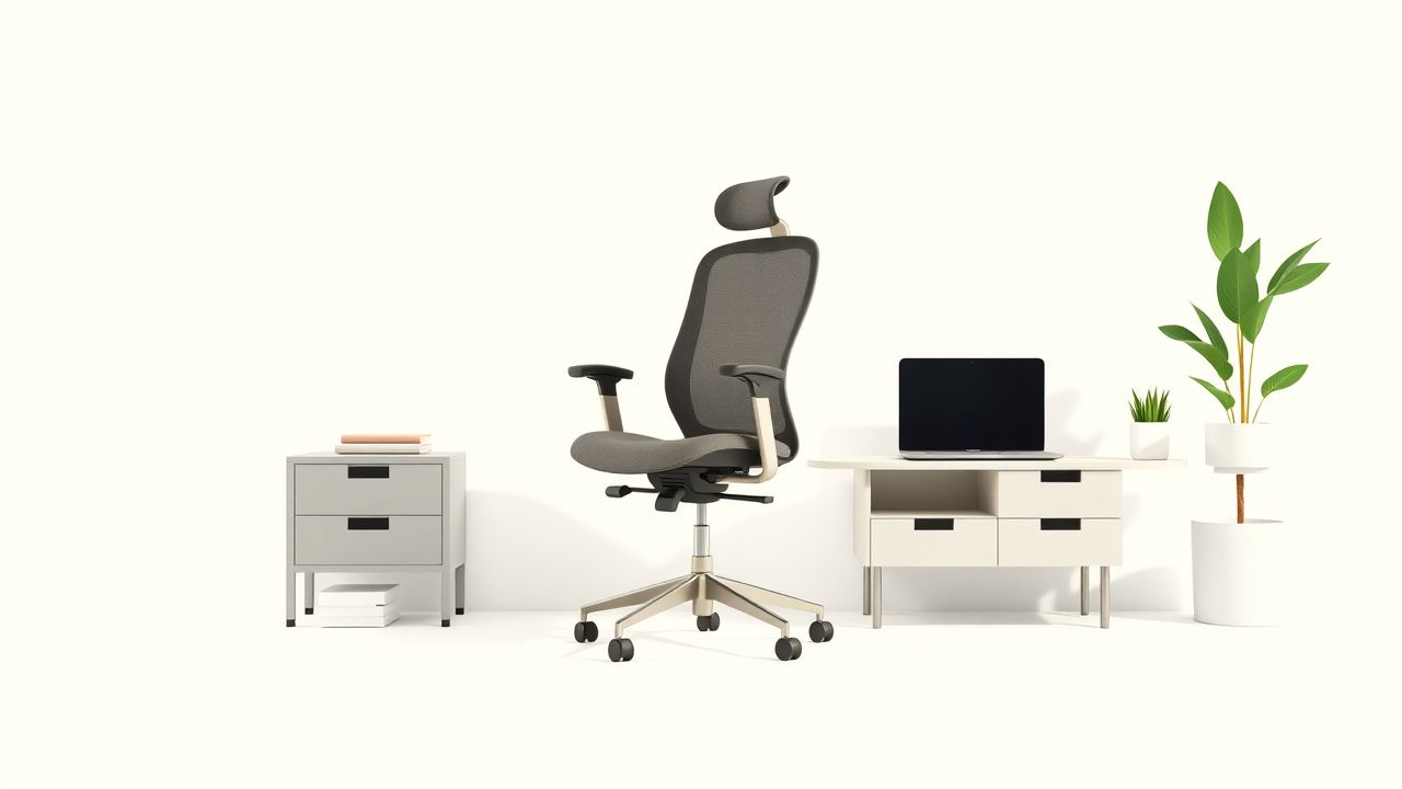 Een ergonomische orthopedische bureaustoel ontworpen voor comfort en ondersteuning. Een ergonomische orthopedische bureaustoel ontworpen voor comfort en ondersteuning.